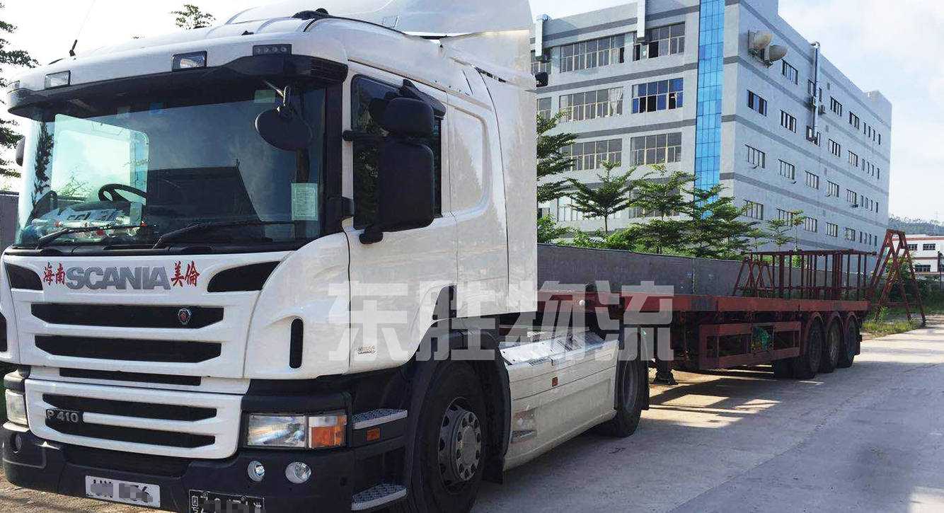 香港運輸專線，到香港物流公司--深圳東勝物流中港平板車圖